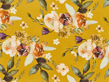 FLEURS FAUVES - Washable linen fabric with floral pattern by Zimmer + Rohde - view 2